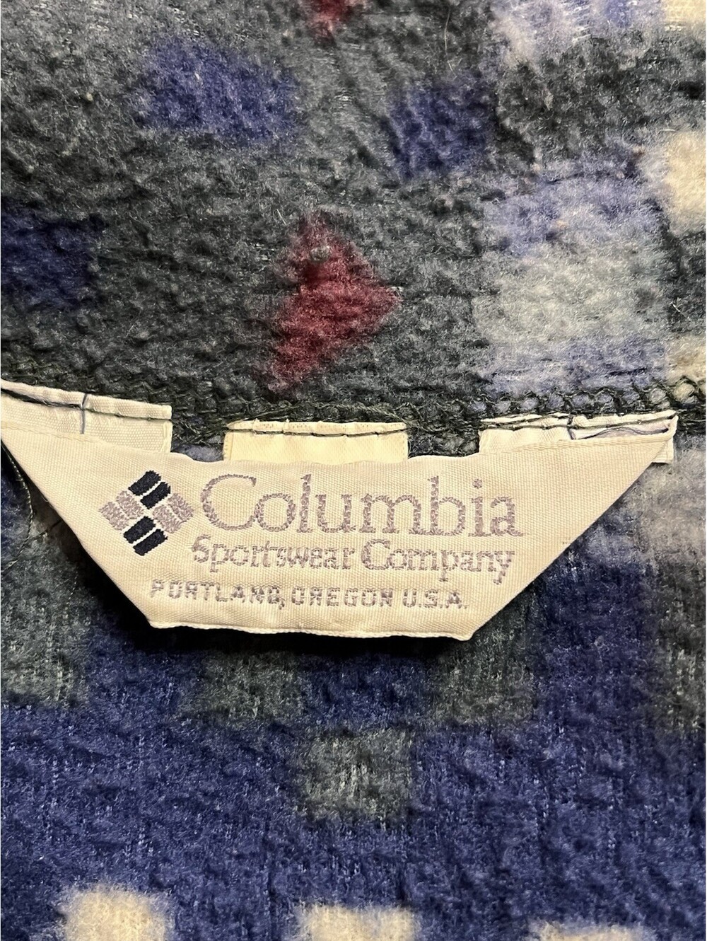 Vintage Columbia Southwest Aztec Fleece Half Zip Sweater Mens Large Made USA 90s - Picture 5 of 8